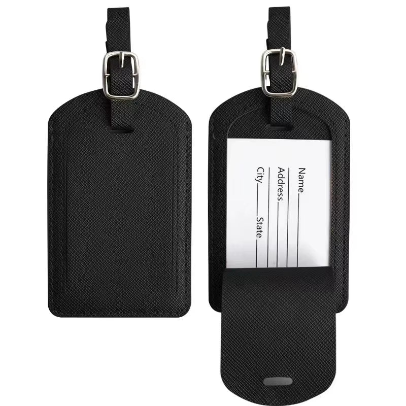Custom Letters Saffiao PU Leather Luggage Tag Wholesale Personalize Initial Travel Accessories Women Men Suitcase Name Card Tag