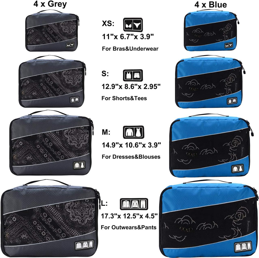 Packing Cubes Luggage Bags Organizer Durable Travel Accessories with Clothing Label