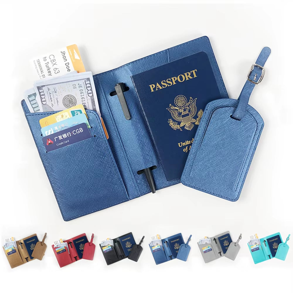 Custom Letters Saffiao PU Leather Luggage Tag Wholesale Personalize Initial Travel Accessories Women Men Suitcase Name Card Tag