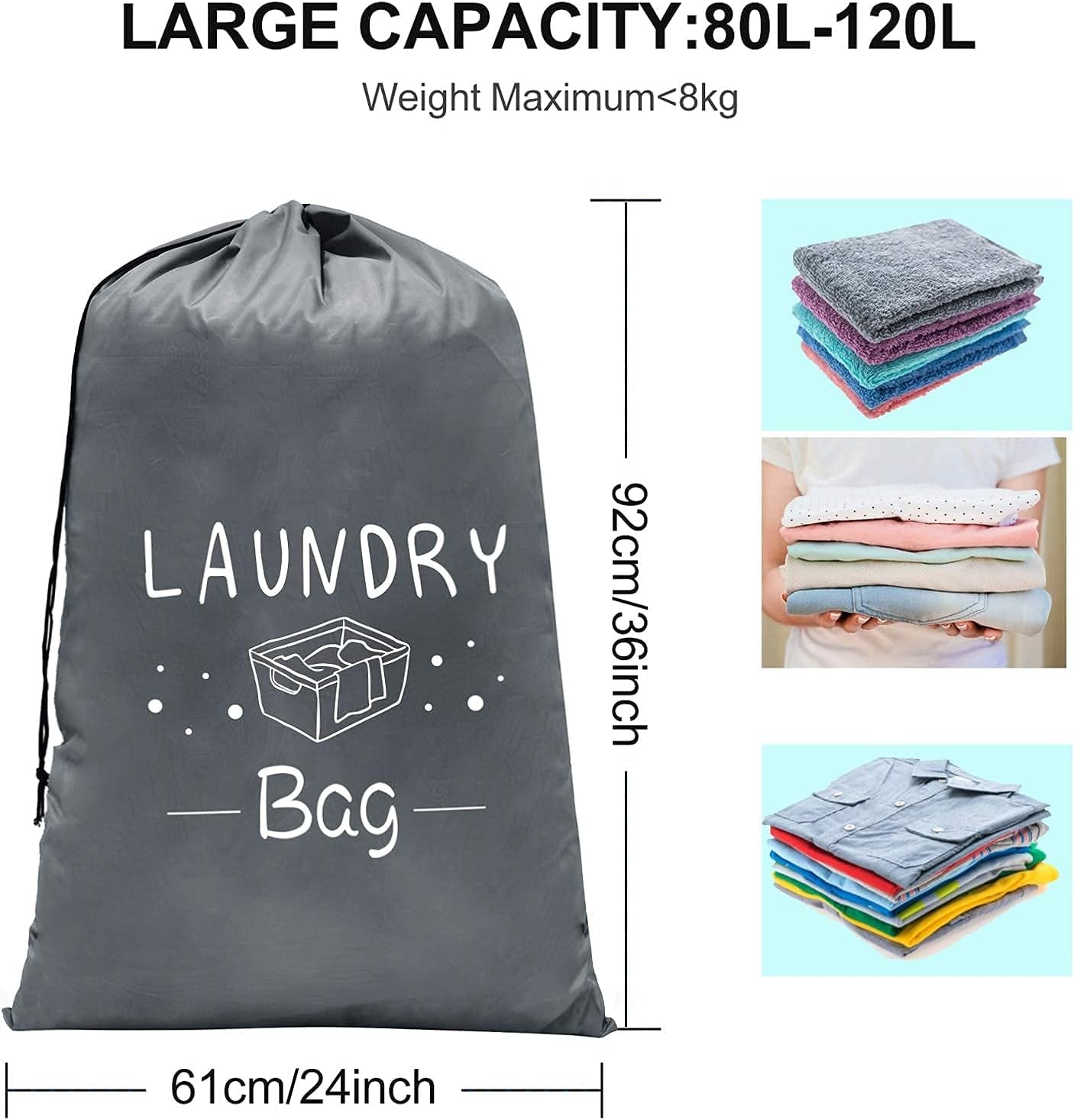2 Pack Extra Large Travel Laundry Bag, Dirty Clothes Organizer with Drawstring,Heavy Duty Travel Laundry Bags,Easy Fit a Laundry Hamper Travel Essentials
