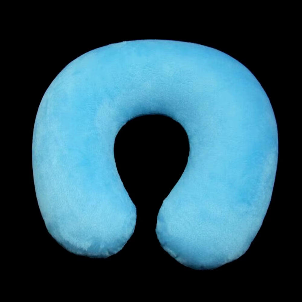 Flocking Plush Fabric Cover Inflatable Pillow Outdoor Travel Cushion U-Shaped Pillow Neck Pillow Travel Accessories Nap Pillow