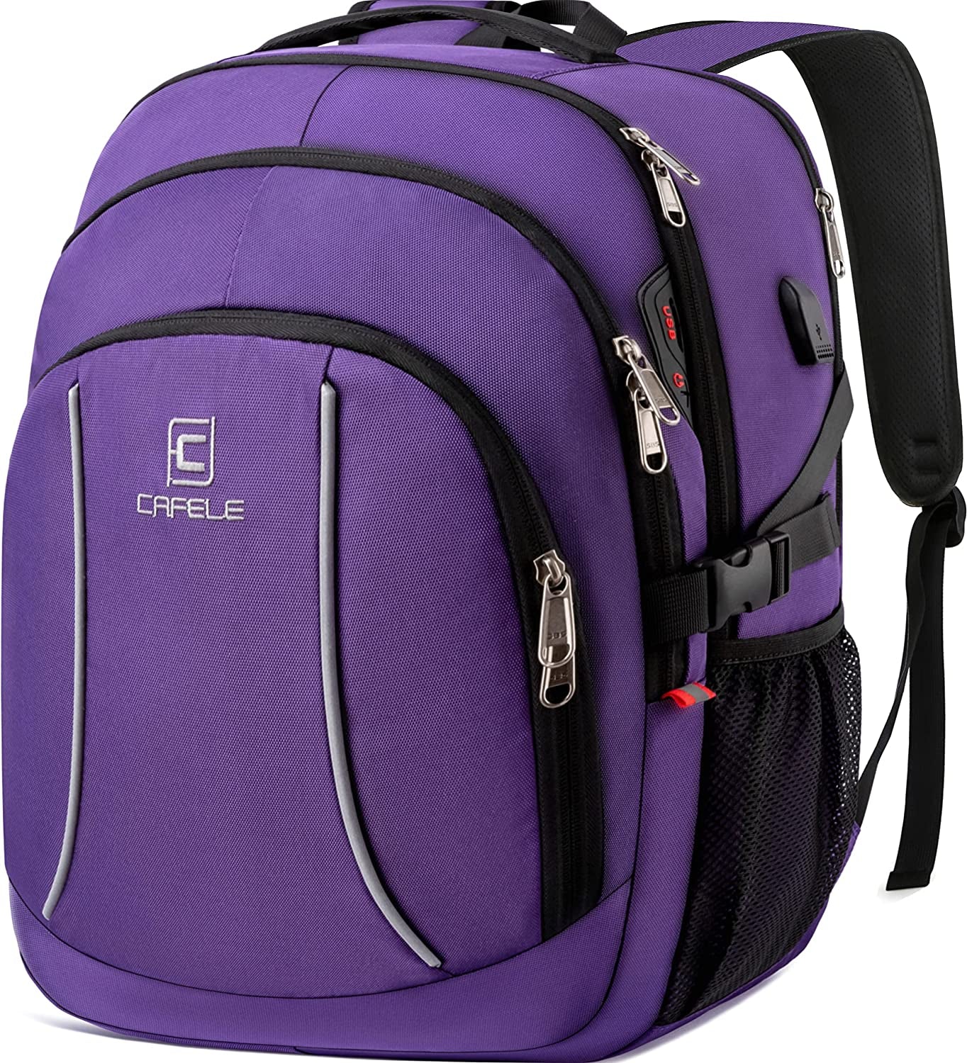 Travel Laptop Backpack,17.3 Inch Large Capacity College School Bookbags,Rfid anti Theft Pocket,Durable Water Resistant Backpacks Computer Bagpack for Women Girls Teenagers Casual Daypack,Purple