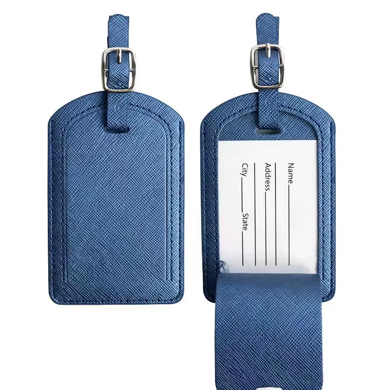 Custom Letters Saffiao PU Leather Luggage Tag Wholesale Personalize Initial Travel Accessories Women Men Suitcase Name Card Tag