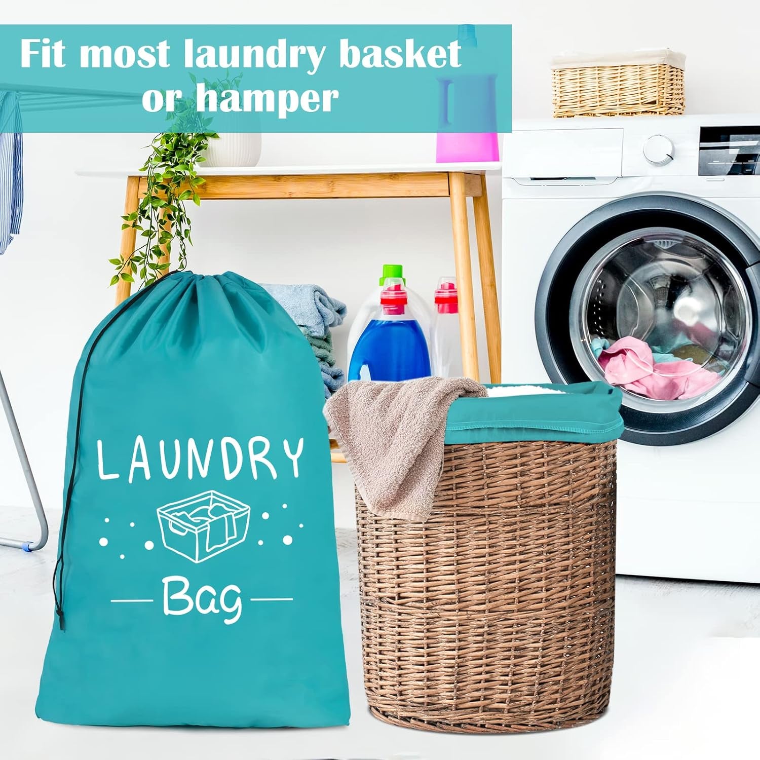 2 Pack Extra Large Travel Laundry Bag, Dirty Clothes Organizer with Drawstring,Heavy Duty Travel Laundry Bags,Easy Fit a Laundry Hamper Travel Essentials