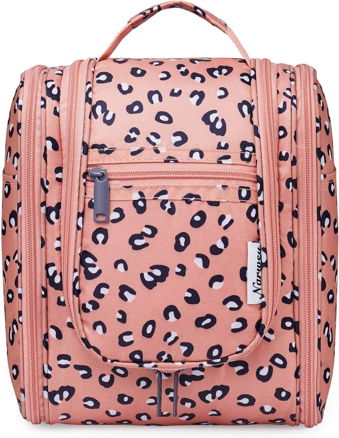 Cheetah Small Hanging Toiletry Bag Women Travel Makeup Bag Organizer Toiletries Bag for Travel Size Essentials Accessories Cosmetics (Medium, Orange Leopard)